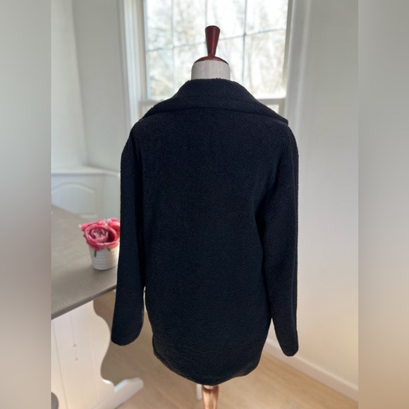 NWT Kenneth Cole NY Soft Teddy Black Collared Medium Weight 1 Button Jacket - Picture 2 of 14